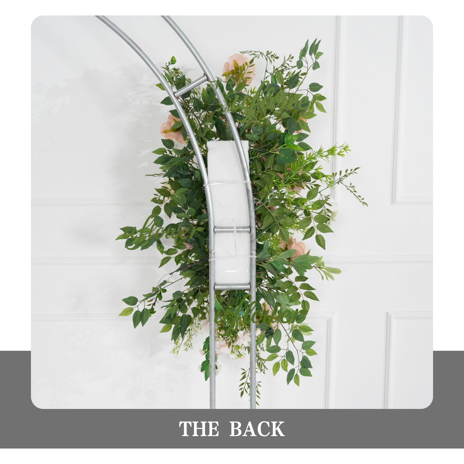 Uflower Champagne Pink Rose Green Leaf Hang Flower Floor Floral Wedding Party Event Props